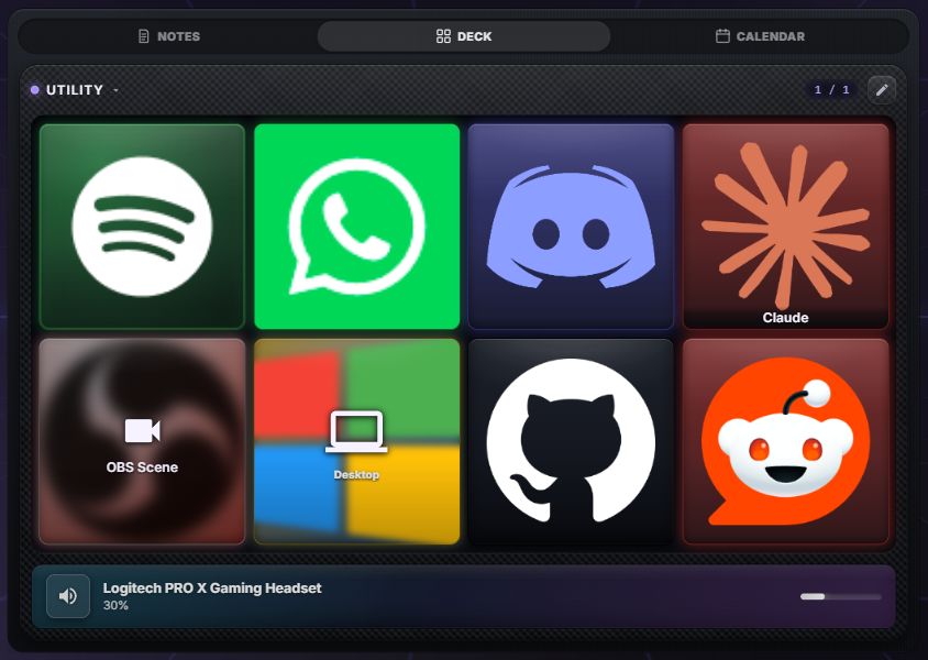 The programmable Deck key grid